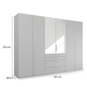 Drehtürenschrank Purisma Spiegel Typ B Seidengrau - Breite: 301 cm