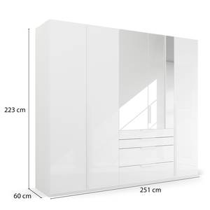 Drehtürenschrank Purisma Spiegel Typ B Glas - Glas Weiß - Breite: 251 cm