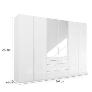 Drehtürenschrank Purisma Spiegel Typ B Glas - Glas Weiß - Breite: 301 cm