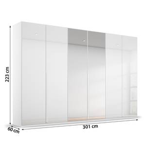 Drehtürenschrank Purisma Spiegel Typ A Glas - Glas Weiß - Breite: 301 cm