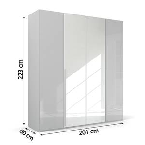 Drehtürenschrank Purisma Spiegel Typ A Glas - Glas Seidengrau - Breite: 201 cm