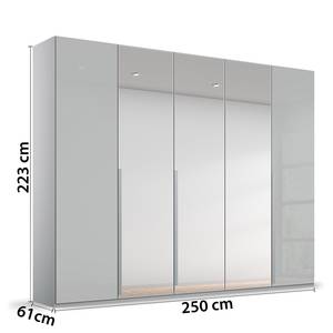 Drehtürenschrank Purisma Spiegel Typ A Glas - Glas Seidengrau - Breite: 251 cm