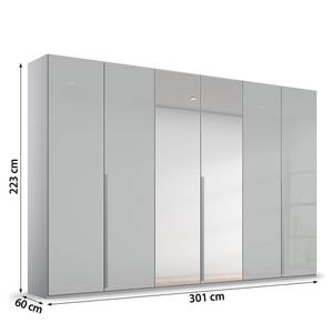 Drehtürenschrank Purisma Spiegel Typ A Glas - Glas Seidengrau - Breite: 301 cm