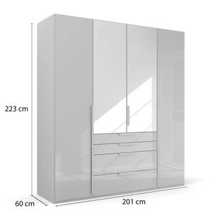 Drehtürenschrank Purisma Spiegel Typ B Glas - Glas Seidengrau - Breite: 201 cm