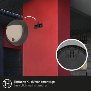 LED-Wandleuchte Less Aluminium / Kunststoff - 1-flammig - Schwarz