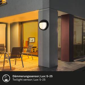 LED-wandlamp Less met sensor aluminium/kunststof - 1 lichtbron - Zwart