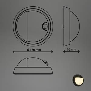 LED-wandlamp Less met sensor aluminium/kunststof - 1 lichtbron - Zwart