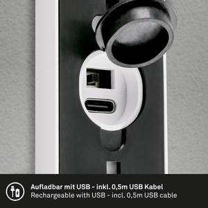 LED-wandlamp Upsa kunststof - 1 lichtbron - Wit