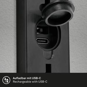 LED-Wandleuchte Upsa mit Sensor Kunststoff - 1-flammig - Schwarz