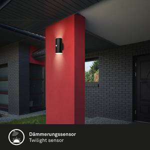 LED-wandlamp Upsa met sensor kunststof - 1 lichtbron - Zwart