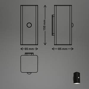 Lampada LED con sensore Eiku Materiale plastico - 1 punti luce - Nero