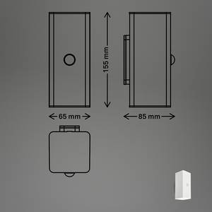 Applique murale LED Eiku avec capteur Matière plastique - 1 ampoule - Blanc