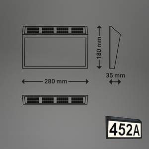 Numéro de maison LED Rypa Matière plastique / Noir - 1 ampoule