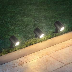 Bornes extérieur LED Sild - Lot de 3 Matière plastique / Noir - 1 ampoule