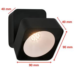 Lampada da parete a LED Grav Alluminio - Nero - 1 punti luce