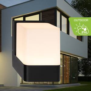 LED-Wandleuchte Hysa Aluminium - Schwarz - 1-flammig