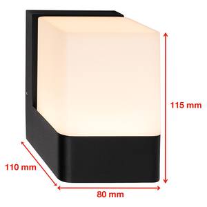 Lampada da parete a LED Hysa Alluminio - Nero - 1 punti luce