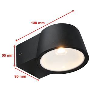 Lampada da parete a LED Odlo Alluminio - 1 punti luce - Nero