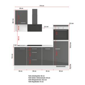 Singleküche Impuls Weiß / Beton Dekor - Ausrichtung rechts