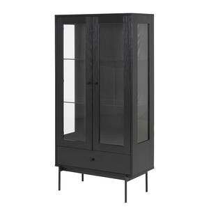 Credenza con vetrina Crandon effetto frassino nero