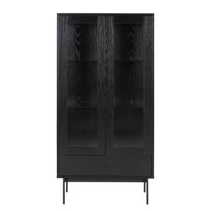 Credenza con vetrina Crandon effetto frassino nero