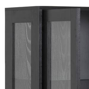 Credenza con vetrina Crandon effetto frassino nero