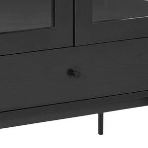 Credenza con vetrina Crandon effetto frassino nero