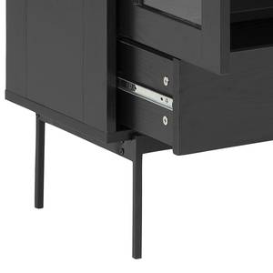 Credenza con vetrina Crandon effetto frassino nero