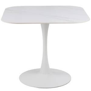 Table Lazri carrée Blanc - Bois manufacturé - Métal - 90 x 75 x 90 cm