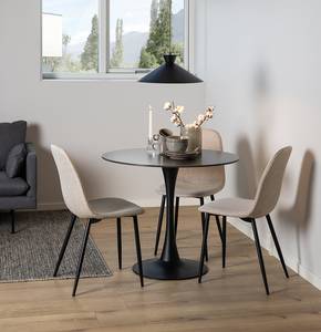 Eettafel Lazri rond zwarte marmeren look/zwart