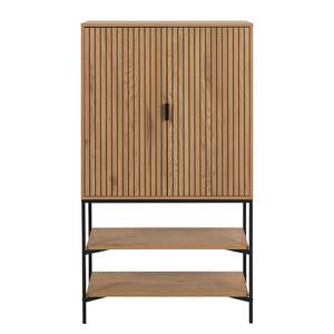 Credenza Couman Effetto rovere nodato / Nero