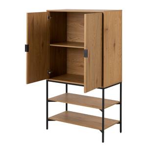 Credenza Couman Effetto rovere nodato / Nero