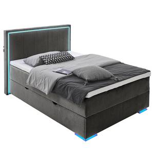 Boxspring Colorado II Microvezel Breeja: Antracietkleurig - 120 x 200cm