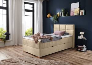 Boxspringbett Tambo Flachgewebe Norana: Taupe - 140 x 200cm