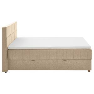 Lit boxspring Tambo Tissu Norana: Taupe - 140 x 200cm