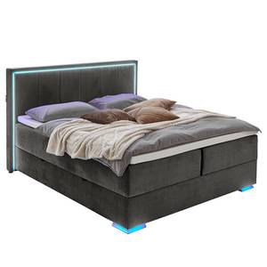 Boxspring Colorado II Microvezel Breeja: Antracietkleurig - 160 x 200cm