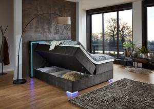 Boxspringbett Colorado II Microfaser Breeja: Anthrazit - 160 x 200cm