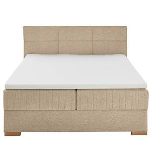 Boxspringbett Tambo Flachgewebe Norana: Taupe - 160 x 200cm