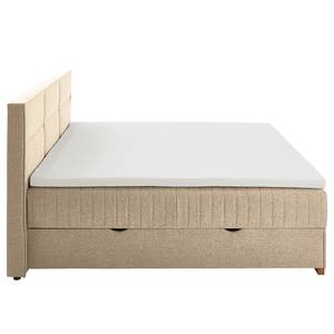 Boxspring Tambo Platweefsel Norana: Taupe - 160 x 200cm