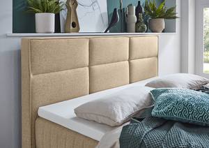 Boxspring Tambo Platweefsel Norana: Taupe - 160 x 200cm