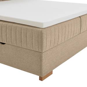 Boxspringbett Tambo Flachgewebe Norana: Taupe - 160 x 200cm