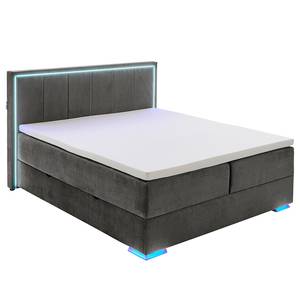 Boxspring Colorado II Microvezel Breeja: Antracietkleurig - 180 x 200cm