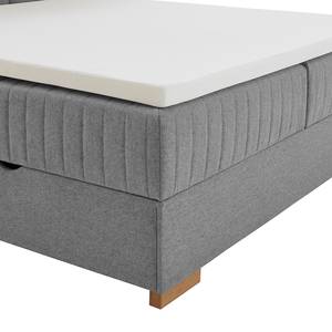 Boxspringbett Tambo Flachgewebe Norana: Grau - 160 x 200cm