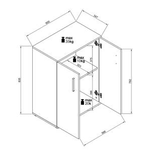 Kommode Gumton 60 cm Weiß