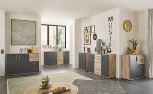 Dressoir Gumton Grijs/Eikenhouten look