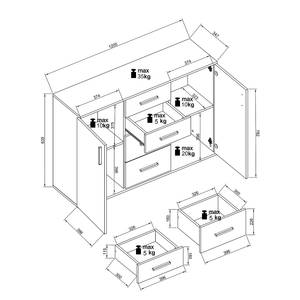 Kommode Gumton 120 cm Typ B Anthrazit