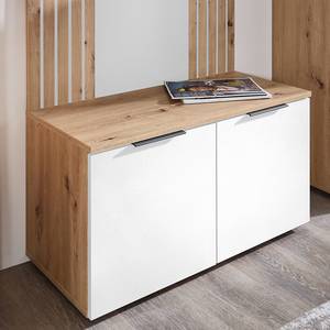 Compacte garderobe Yesayu Artisan eikenhouten look/wit