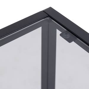 Nachtkommode Keable Glas / Metall - Esche Schwarz Dekor