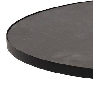 Salontafel Riande keramiek/metaal - zwarte marmeren look/zwart - Diameter: 86 cm