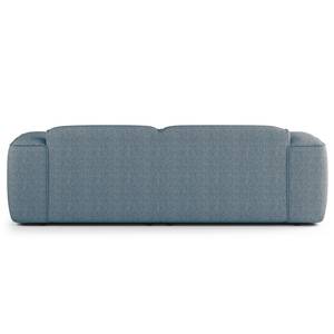 Hoekbank HUDSON met XL-chaise longue Geweven stof Saia: Jeansblauw - Longchair vooraanzicht rechts